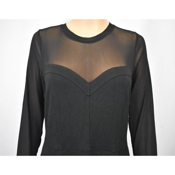 Torrid Black Skater Dress Size 0 (12) Sheer Mesh Sweetheart Illusion Whimsy Goth - Picture 7 of 11